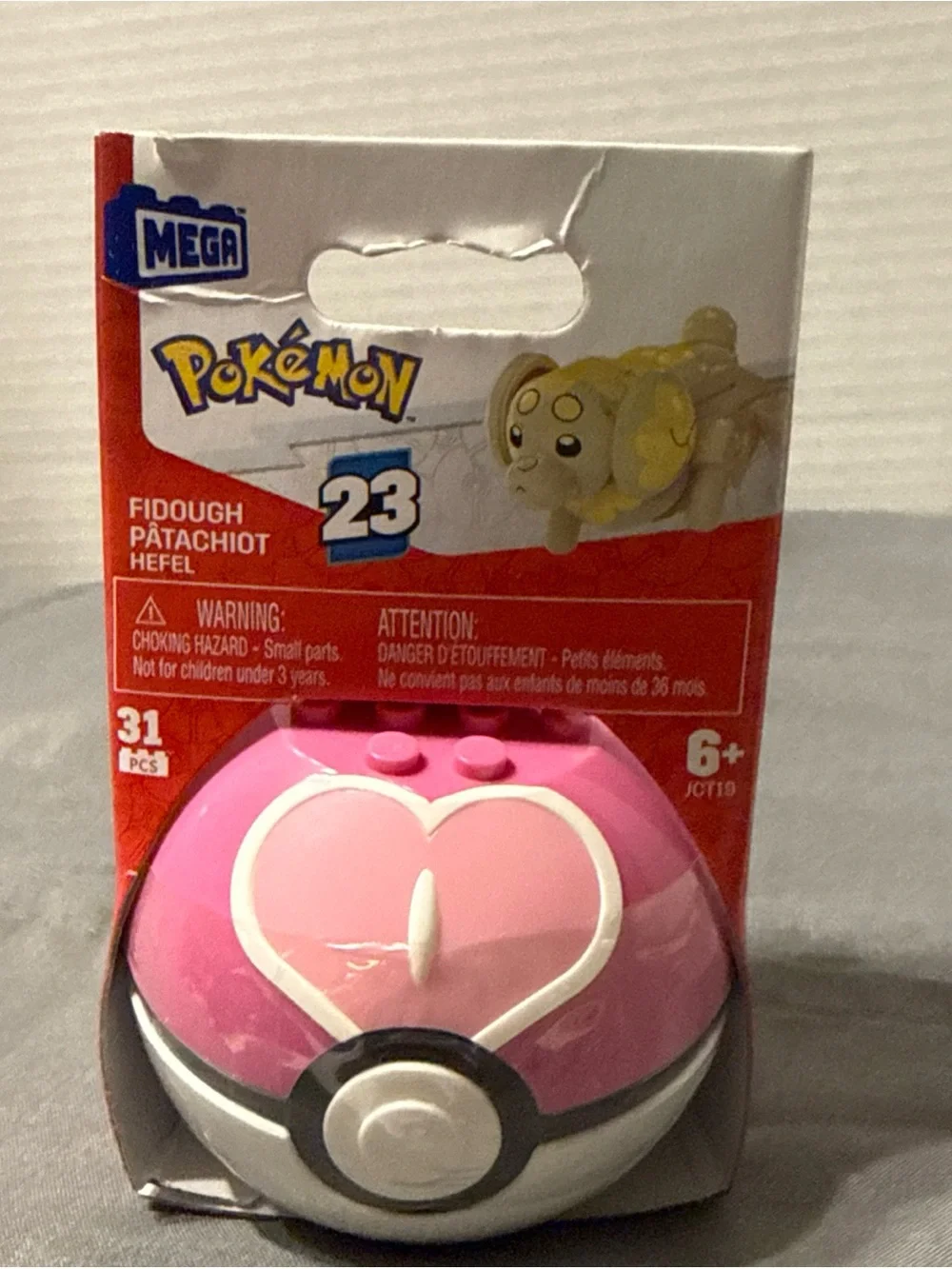 Mega Pokémon Construx Fidough Series 23 JCT19 Pink Ball. 31pcs puzzle